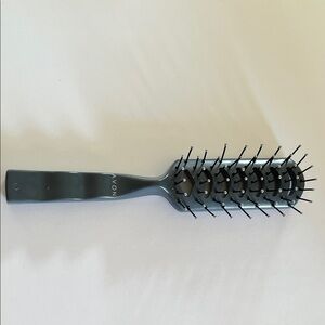 Vtg 90s Avon Techniques Hair Styling Tool Vented Brush Ball Tip Gray & Black